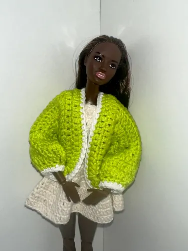 Casaco verde neon para Barbie