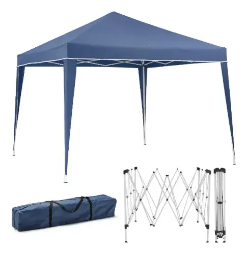 Gazebo Dobrável Barraca Sanfonada Reforçada Aluminio 3x3 Mts Azul
