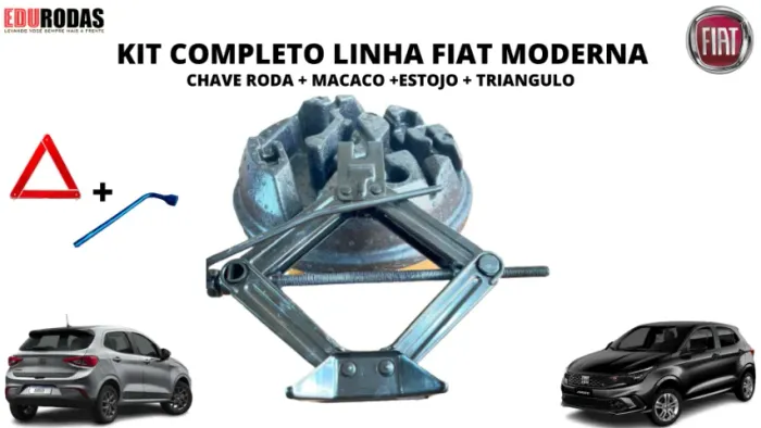 Macaco + Chave d Roda + Triangulo + Estojo Fiat ( Argo . Mobi . Cronos )