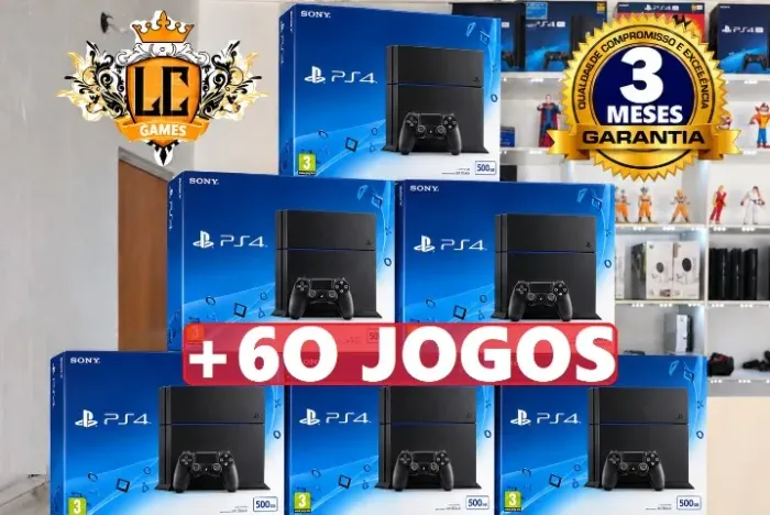 PLAYSTATION 4 SLIM { FAT FOSCO } COM: 69 JOGOS e GARANTIA e BRINDES ( LOJA FISICA )