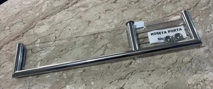 Porta shampoo com saboneteira de latão cromado 50cm