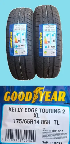 Par de Pneus Aro 14 Goodyear 175 x 65 Kelly_Montagem Grátis_Aceito Cartão*