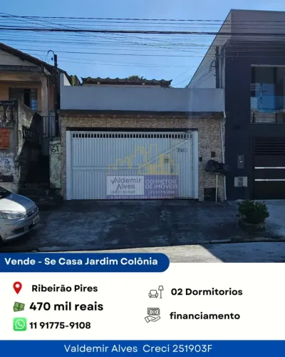Vende-se Casa Ribeirão Pires, Bairro Colônia