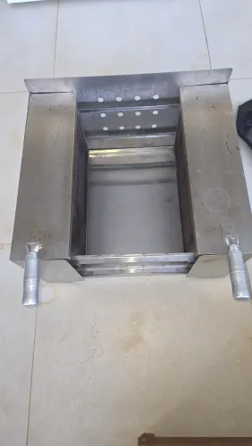 Churrasqueira Portátil sem fumaça em aço inox escovado da marca Double Grill
