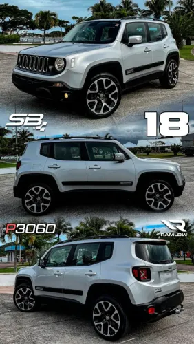 Rodas Jeep Renegade aro 18 Preta com diamantado 5x110 novas
