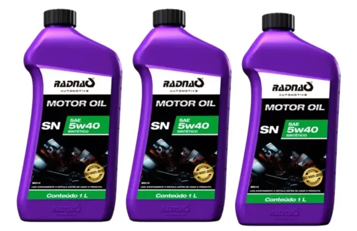 Óleo lubrificante motor 5w40 Sintético Radnaq - 3 Litros 