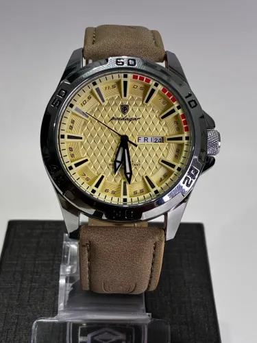 Relógio de luxo Poedagar 895 mostrador champanhe pulseira marrom claro