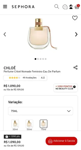 PERFUME CHLOÉ NÔMADE 75ML