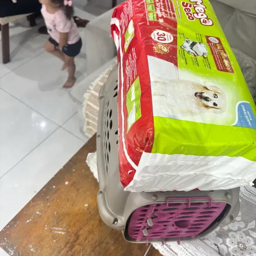 Caixa de transporte pets, tapete e pipi dog