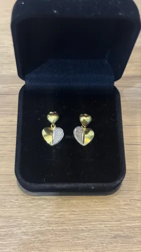 Brincos de coração/ouro 18k