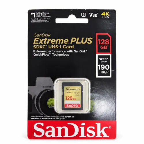 SDXC SanDisk Extreme Plus 128GB 190MB/s Lacrado