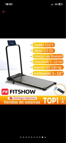 Esteira Elétrica Doméstica 2.0HP Dobrável 