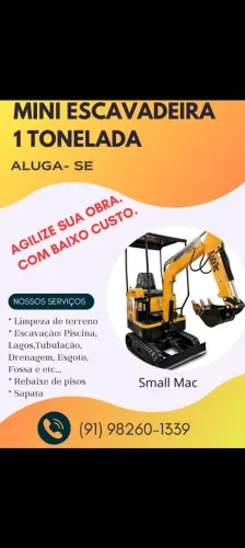 Aluguel de mini escavadeira