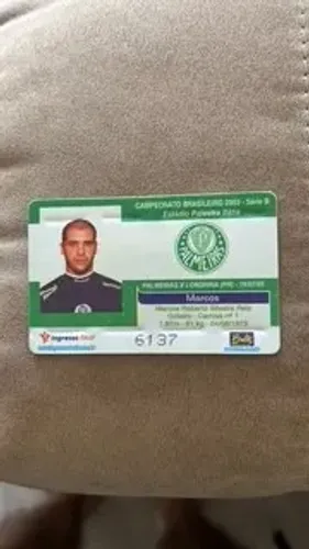 CARD CARTÃO DE FUTEBOL GOLEIRO MARCOS PALMEIRAS 2003 CAMPEÃO DO MUNDO 2002 COLECIONADOR OR
