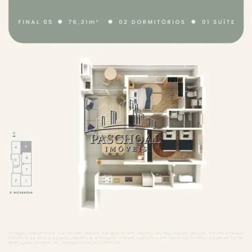 Maravilhoso Apartamento 2 Quartos à Venda na Guilhermina - Praia Grande