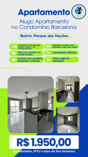 Alugo Apartamento no Condomínio Barcelona - Parque das Nações