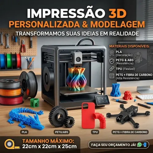 Impressão 3D e modelagem personalizados