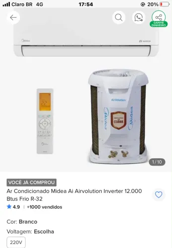 Vendo ar condicionado midea 