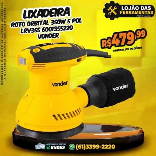 Lixadeira Roto Orbital 350w 5 Pol LRV355 6001355220 Vonder