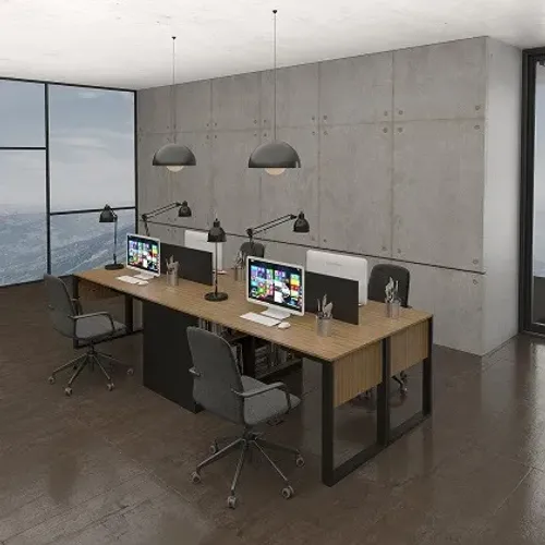 Plataforma com 4 Mesas Retas/160L+2 Divisores/320X120, R$2.346,60!