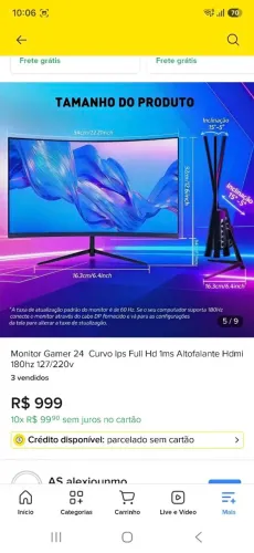 Monitor Gamer 24 curvo Ips