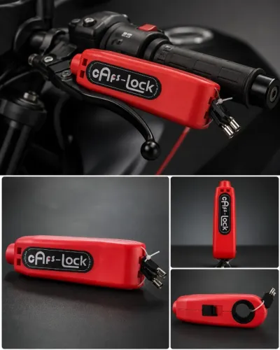 Trava Antifurto Caps-Lock para Moto | Manopla e Manete | Com Chaves