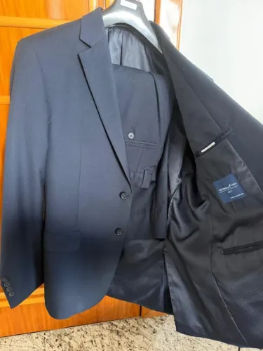 Terno FIDELI Alfaiataria - Slim - Azul-marinho - 52 (especificações na descrição)
