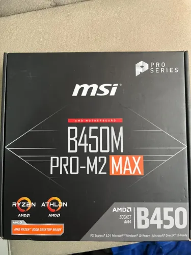 Placa-mãe MSI B450M PRO-M2 MAX AM4 (Leia a descrição)