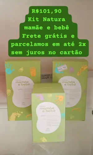 Kit Natura mamãe e bebê sabonete líquido, hidratante corporal caixa de sabonete com 2 umi