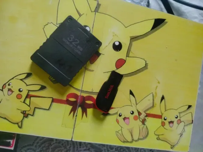 Ps2 com dois controles originais e +1