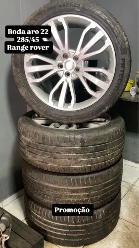 Jogo de rodas aro 22 range rover com pneus 