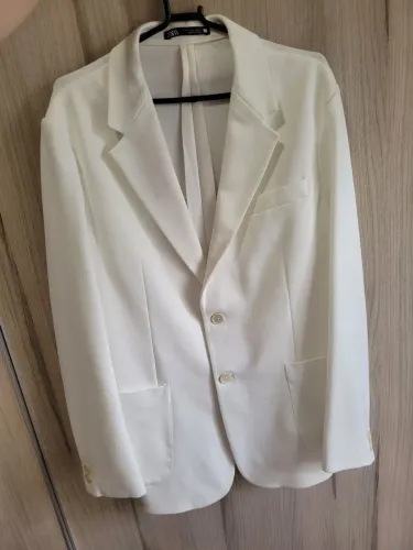 Blazer branco unissex zara