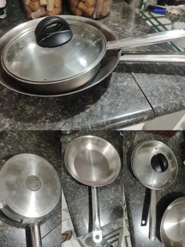 2 Frigideira inox fundo triplo indução e normal 