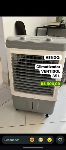 Vendo Climatizador VENTISOL 35L R$500,00<br><br>R$ 500,00