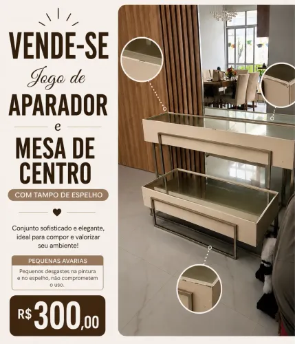 APARADOR E MESA DE CENTRO