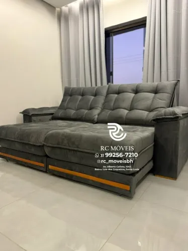 Sofá Retrátil e Reclinável Barcelona Euro Pillow 30cm Molas Ensacadas