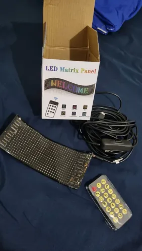 Tela de led flexível 17cm × 07cm , controle e Bluetooth 