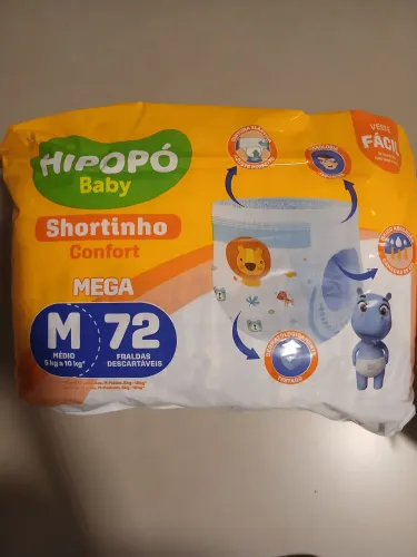 Vendo fralda hipopo shortinho confort mesa 72fraldas/ tamanho M