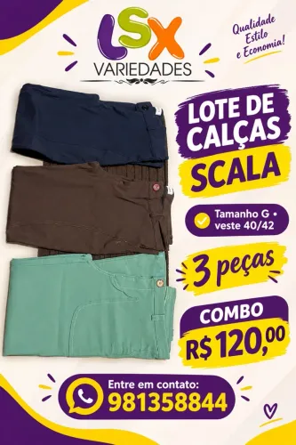 Lote de calças scala tamanho G