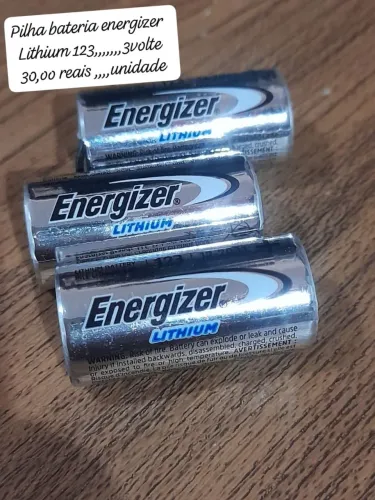 Pilhas bateria lithium,,123,,, 3v energizer preço 25,00 reais unidade