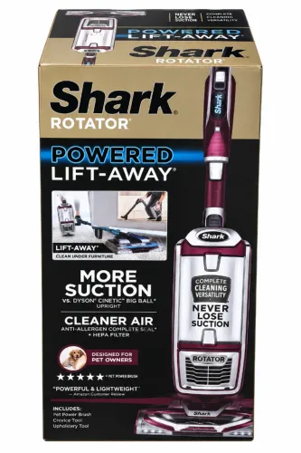 Aspiradora Vertical Ninja Shark NV752 Rotator Powered Lift-Away Truepet 110V Granate