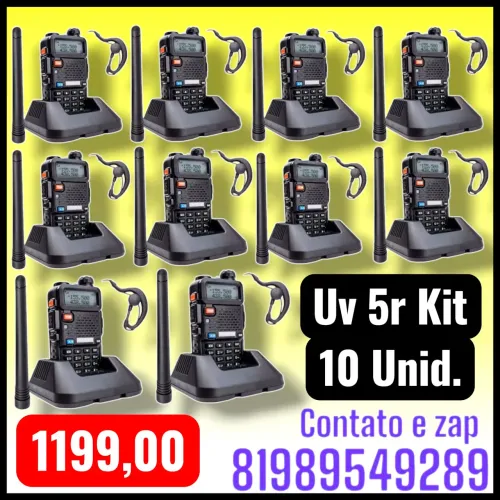 RÁDIO COMUNICADOR BAOFENG UV-5R KIT COM 10 UNIDADES