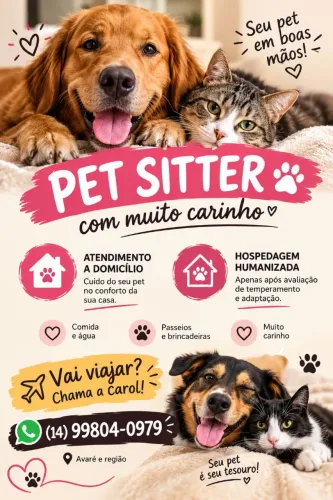 Precisando viajar e não tem quem deixar seu pet, chama a Carol.