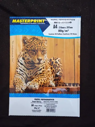 Papel fotográfico adesivo 80g Master print 20 folhas