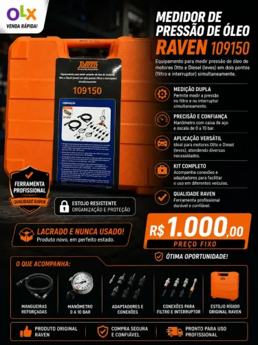 Medidor de Pressão de Óleo Raven 109150