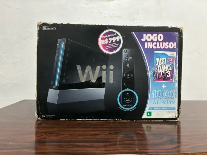 Nintendo Wii Preto Original Completo na Caixa + Zelda Twilight Princess + Mario Strikers 