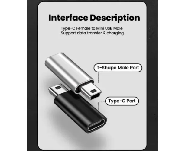Adaptador Usb C  para  Mini Usb transferência de dados de carregamento Arduino COD-CP894  