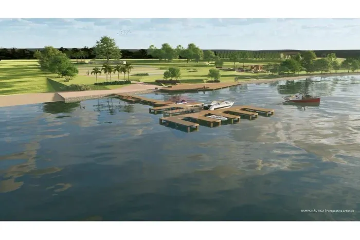 Terreno na represa à venda em Rifaina/SP Jardim América 360 m² Condomínio com Clube Náu