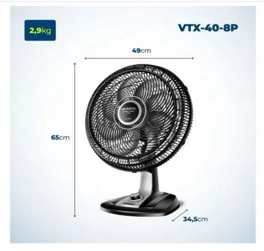 Lacrado! Ventilador Mondial 40cm 8 pás 140W Super Turbo