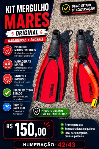 Nadadeira 42/43 e snorkel 